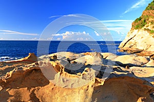 Natural rock formation at Yehliu Geopark, one of most famous wonders in Wanli,