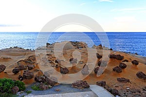 Natural rock formation at Yehliu Geopark, one of most famous wonders in Wanli,