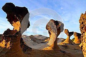 Natural rock formation at Yehliu Geopark, one of most famous wonders in Wanli, New Taipei City, photo