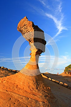 Natural rock formation at Yehliu Geopark, one of most famous wonders in Wanli, photo