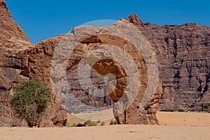 Natural rock formations in form of arch Chad.