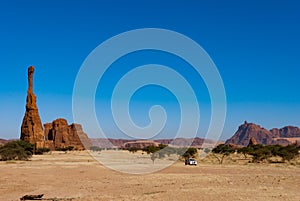 Natural rock formations, sandstone pilar Chad