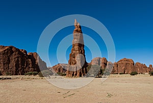 Natural rock formations, sandstone pilars, Chad photo