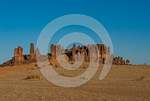 Natural rock formations, sandstone pilars, Chad photo