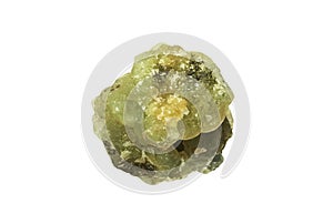 Natural rock - green Calcite mineral stone on background