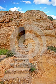 Natural rocks at Algar Seco in Carvoeiro Algarve Portugal