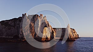 Natural rocks on the banks of the English Channel, forming natural arch, Etretat