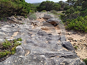 Natural rocks cliff Atlantic Ocean Portugal Sesimbra region
