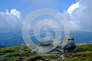 Natural rocks formation near `Babele` in Bucegi area