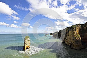 Natural rocks near Lagos in Portugal