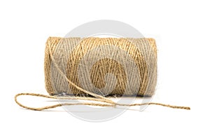 Natural rope, hemp cord isolated on white