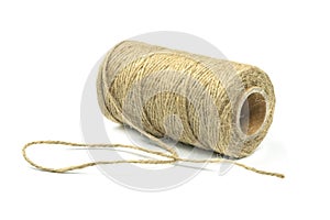 Natural rope, hemp cord isolated on white