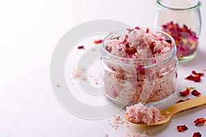 Natural Rose Sugar Scrub, Homemade Cosmetics, Spa Treatment