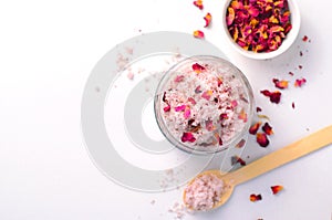 Natural Rose Sugar Scrub, Homemade Cosmetics, Spa Treatment