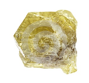 natural rough chrysoberyl crystal cutout