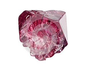 natural rough red spinel crystal cutout