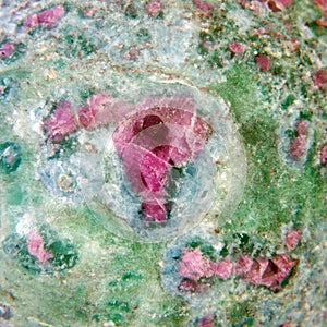 Natural ruby in zoisite texture