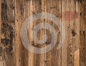 Natural rustic brown barn wood wall. Wall texture background pattern.