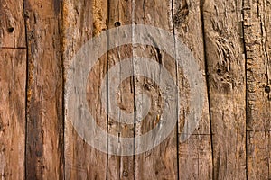 Natural rustic brown barn wood wall. Wall texture background pattern.