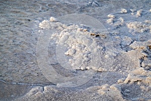 Natural salt formations on a crystalline water surface