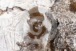 Natural salt rock. Salt texture in Peruvian