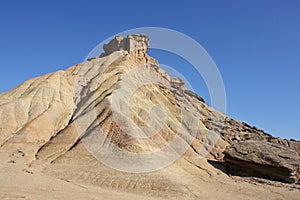 Natural sand mountain in Bardenas desert