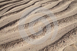 Natural sand pattern created by a flow of tide and ripples
