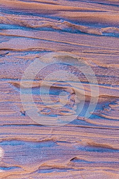 Natural sand pattern created by wind, shore of the dunes