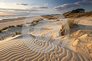 Natural sand patterns sculpted by wind photo