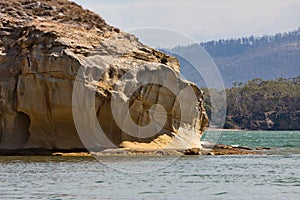 Natural sandstone cliff formation