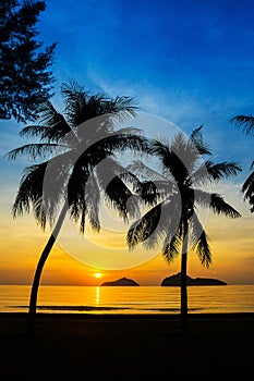 Natural scene at Ao Manow beach in sunrise time.