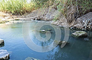 Natural Sceneries of  The Volcanic Hot Springs in Segesta, Province of Trapani, Italy.