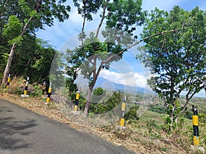 Natural scenery along the road to natural tourist attractions in Kediri Regency, East Java, Indonesia