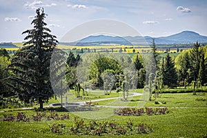 Natural scenery in arboretum Tesarske Mlynany, Slovakia