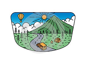 natural scenery in the frame illustration