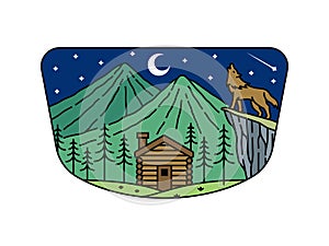 natural scenery in the frame illustration