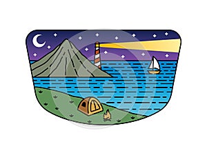 natural scenery in the frame illustration