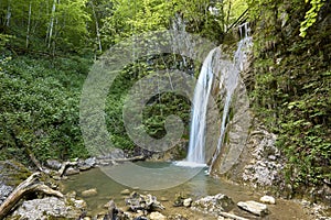 Wasserfall Holleiten, Orchideenwiese Nature Reserve, Oberosterreich, Austria photo