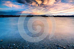 Natural scenery of Namtso lake in high altitude area of Tibet, China