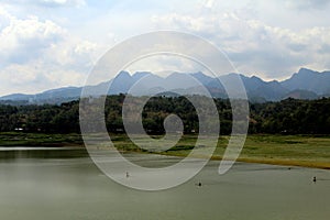 Natural landscape reservoirs, forests and mountains photo