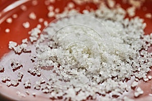 Natural sea salt. Flower of salt from Guerande - France photo