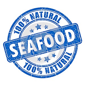 Natural seafood rubber stamp