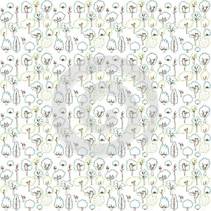 Natural seamless pattern or texture with trees photo