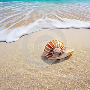 The natural of seashells on a beach creates an exotic The tropical weather and of nature make for a perfect vacation