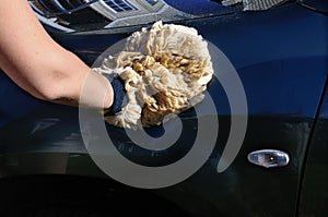 Natural sheepskin washmitt