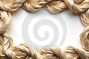 Natural Silk Border Isolated on White Background With Copy-Space