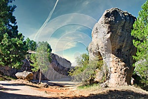 Natural site in the Enchanted City of Cuenca, with its typical rock formations, Spain