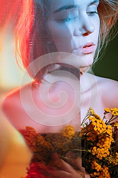 Natural skincare aesthetic cosmetology woman bokeh