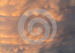 Natural sky background with mammatus clouds.
