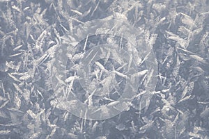 Natural snow crystals. Very frosty weather in the mountains. Macro photography